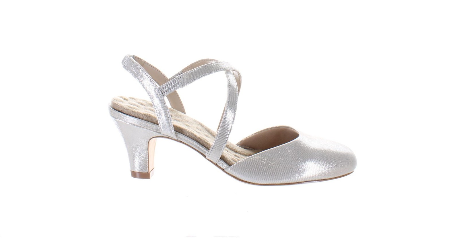 Женские туфли на каблуке Ros Hommerson с серебристым ремешком на щиколотке, размер 6,5 (широкий) (7801271)