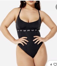 Yitty Black Spotlight Shaping Demi Cup Sparkle Black Bodysuit NWT size S