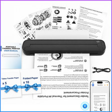 Wireless Bluetooth Thermal Printer Portable Printer for Travel Android iOS A4