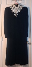 Vintage Scott McClintock Dress Size 12 Victorian Lace Black Velvet Prom Gown USA