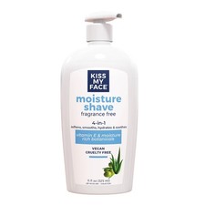 Kiss My Face Fragrance Free Moisture Shave, 4 In 1 Shaving Cream, Cruelty Free A
