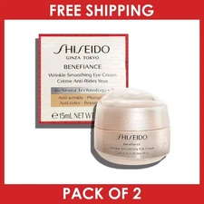PACK OF 2 - Shiseido Benefiance Wrinkle Anti-Aging Smoothing Eye Cream 0.51oz