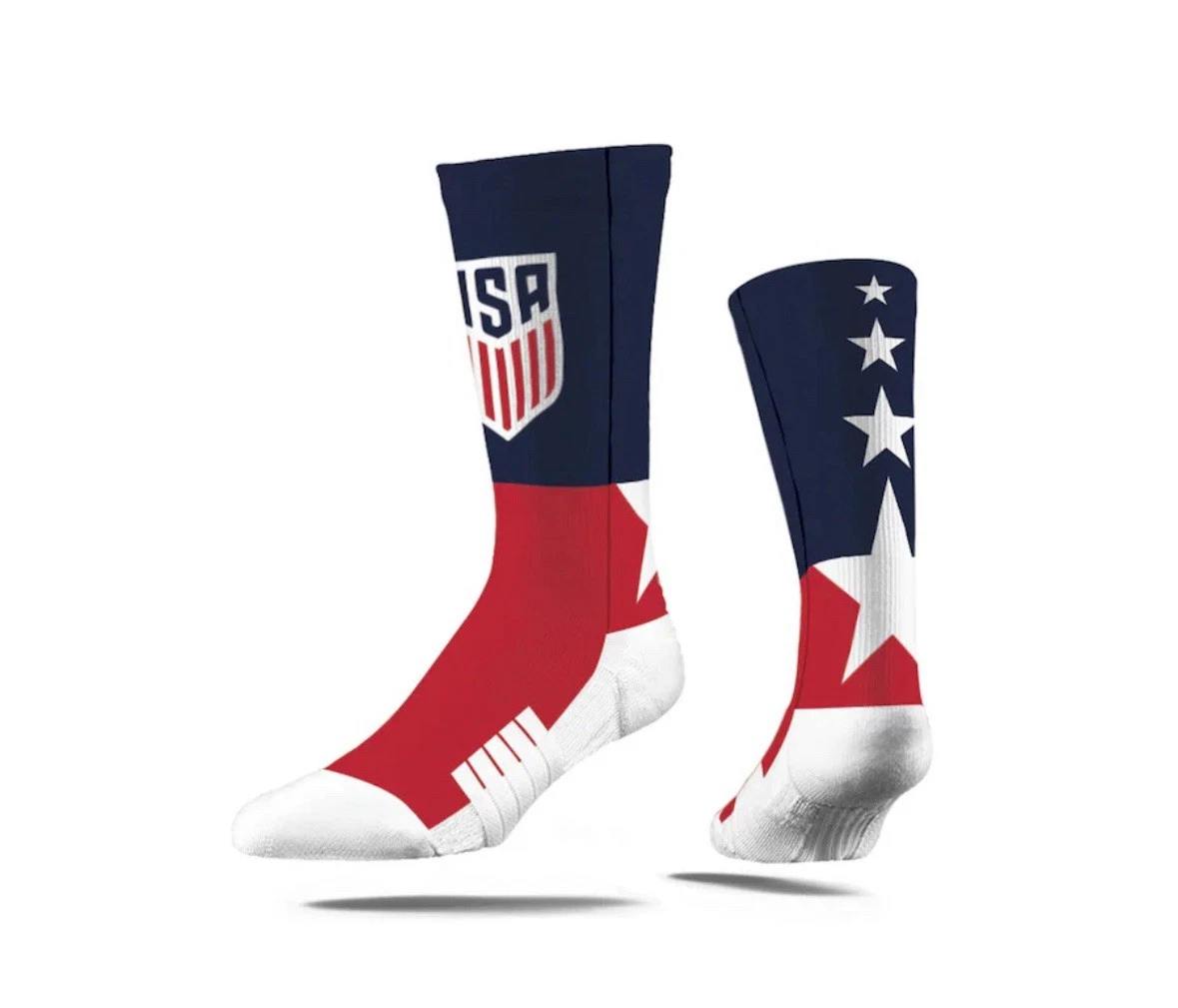 Strideline US Soccer Crew Socks 3 Pack USA Premium Knit Unisex M/L USMNT FIFA