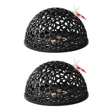 2-Pack Black Shrimp Hideouts, Aquarium Shrimp Hide, Hollow Half-Sphere Aquari...