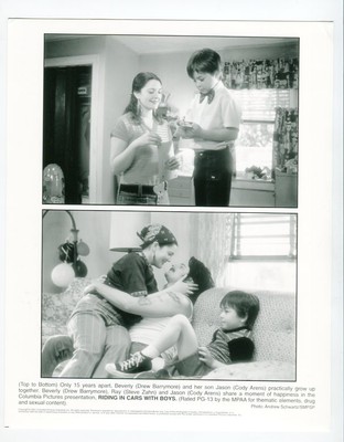 RIDING IN CARS WITH BOYS-8X10-PROMO STILL-DREW BARRYMORE-STEVE ZAHN-2001-FN/VF