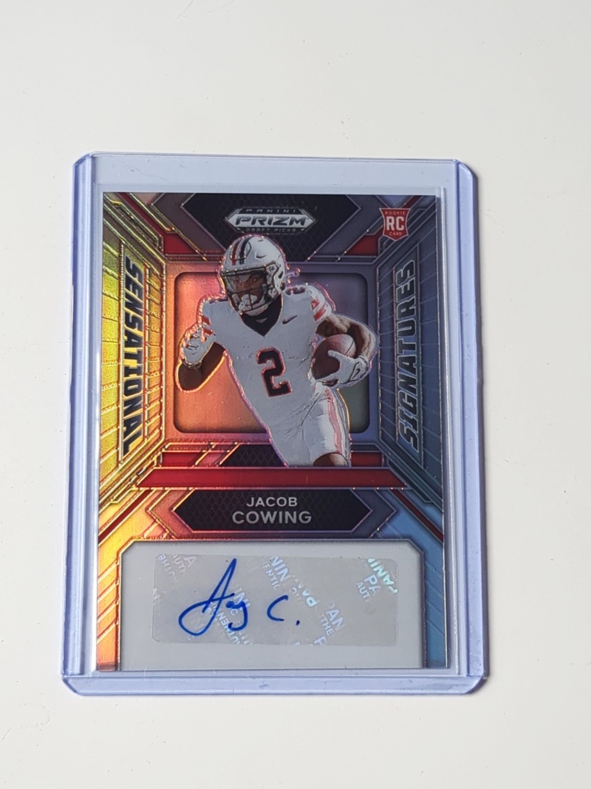 Jacob Cowing Panini Prizm Draft Picks Sensational Signatures #SSJCG Silver