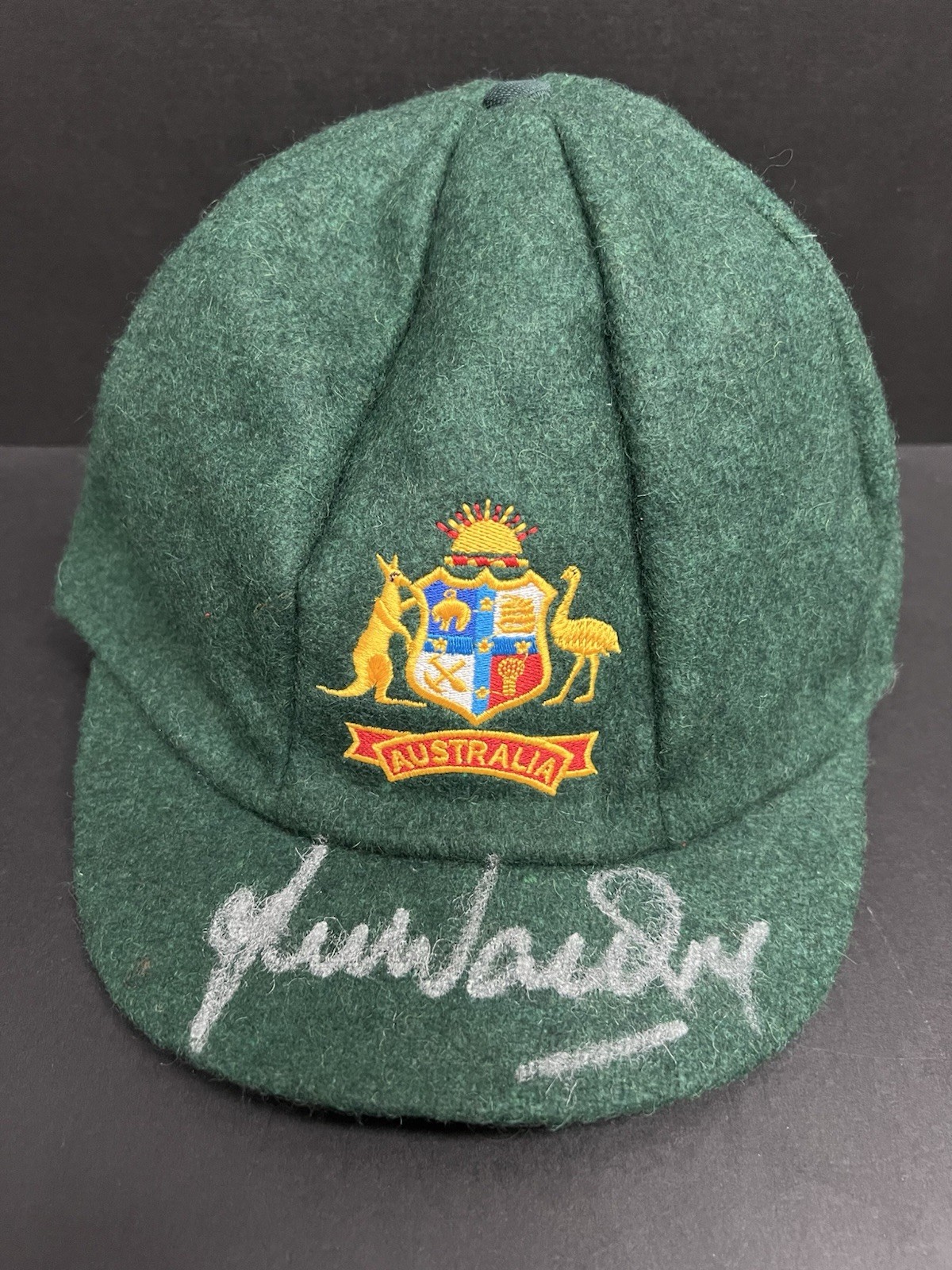 Shane Warne Hand Signed Cricket Baggy Green Cap - Ashes Bradman Mcg Scg