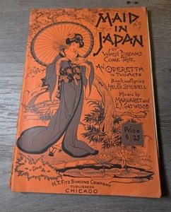 1933 "Maid in Japan" "When Dreams Come True" 2 Operetta Acts Sheet Music RARE