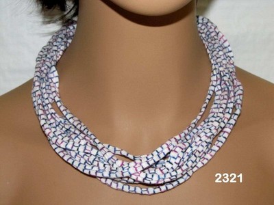 UNIQUE 20'' Fabric Choker Necklace w Magnetic Clasp 2321