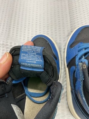 Nike Air Jordan 1 scarpe ragazzo taglia 9C nere blu royal sneaker bambino AQ2665-404 - Foto 6 di 7