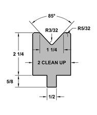 RITEWAY PRESS BRAKE DIE 85 DEGREE 1 1/4 INCH V OPENING FORMING DIE #38 8 FT