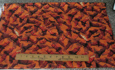 1 Yard x 44" Quilt Fabric David Textiles Orange with Bats Halloween