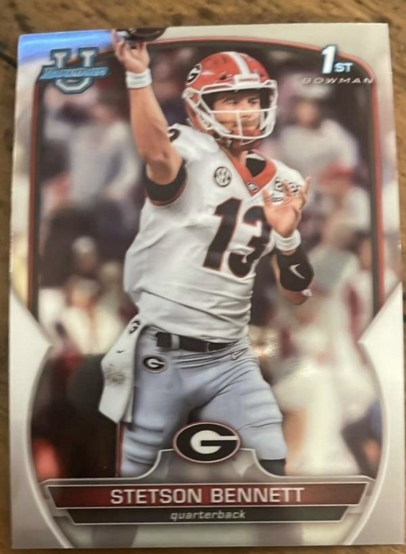 Topps 2022 Bowman University Chrome Rookie Base Stetson Bennett Georgia #39