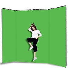 7.87ft x 13.12ft Green Screen Backdrop with Stand, Large Collapsible Green