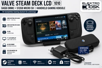 🎮 Valve Steam Deck LCD 🎮 1010 🎮 Spielkonsol 64GB + 512GB Video Game Konsole