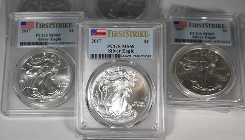 2017 American Silver Eagle - PCGS Graded MS69 1st Strike Label !!