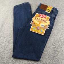 Vintage OGGI Jeans Mens 30 Blue Buttonfly 90s Mexico Denim Deadstock All Cotton