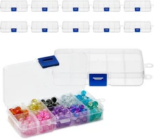 Juvale 12-Pack Mini Tackle Box Organizer - Clear Plastic, 5 x 2.6 x 0.8 
