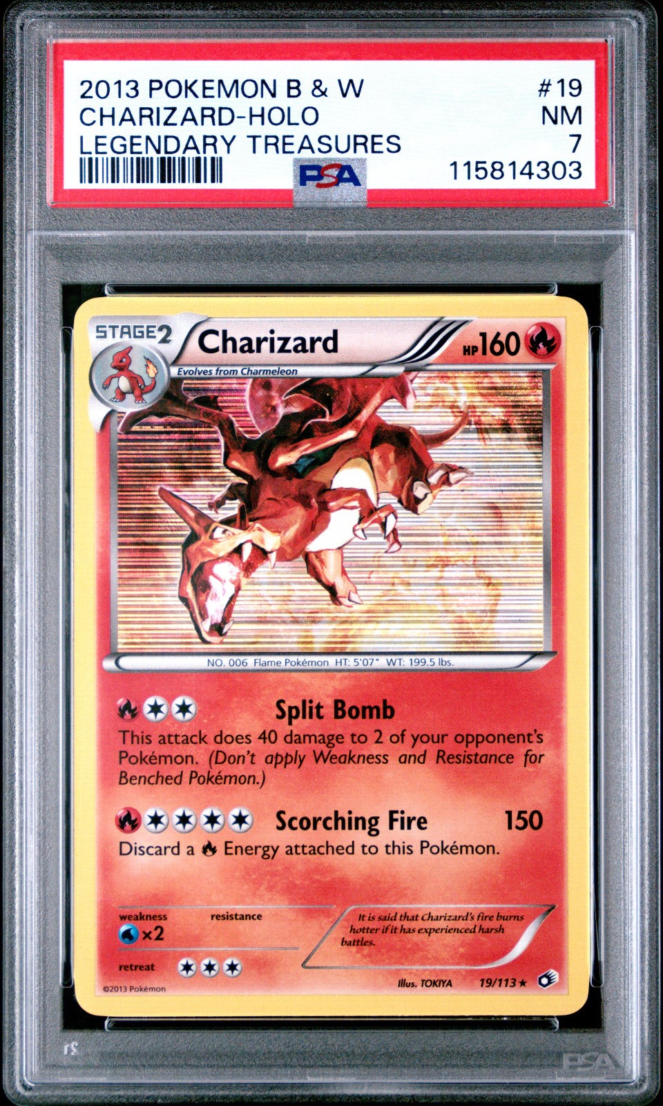 Charizard 2013 Black & White: Legendary Treasures #019/113 Holo