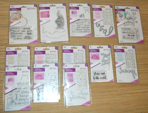 Crafter's Companion Gemini Stamp & Die Sets Lot of 13 Card Making MOST NEW #