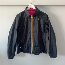 Giacca donna K.Way reversibile rosa navy viola più doppia impermeabile taglia 5