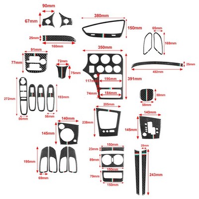 27Pcs Interior Full Set Cover Trim Kit For Alfa Romeo 159 2004