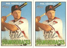 2 CARD 2016 TOPPS HERITAGE PHIL GOSSELIN BASEBALL CARD LOT #537