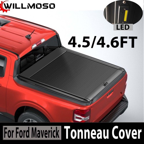 4.6FT Truck Tonneau Bed Cover Retractable For 2022-2025 Ford Maverick Aluminum