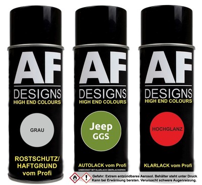 Spraydose für Jeep GGS Snakeskin Green Perl Autolack Klarlack Grundierung  Set