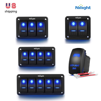 #ad Nilight Aluminum Rocker Switch Panel Toggle Dash 5 Pin for Auto Car Marine Boats $9.99