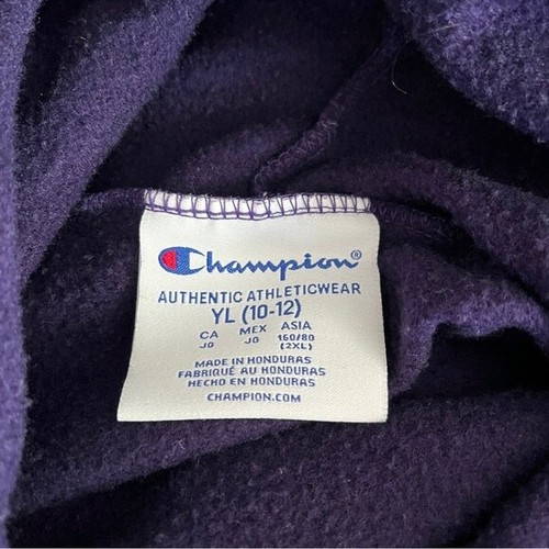 Loon Mountain Champion hoodie kids large 10 12 NH ski purple pullover sweatshirt - Picture 5 of 6