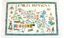 Emilia Romagna, Italy Souvenir Linen Tea Towel - Kitchen Towel, Made in Italy