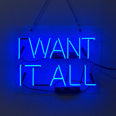 I Want It All Neon Sign Schlafzimmer Wand Dekor Leuchtreklame Nachtlicht 17''x14''