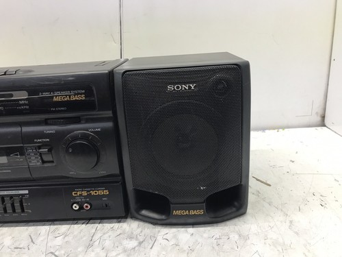 Sony Boombox CFS-1055 Lecteur Cassette AM/FM 5 Bandes Égaliseur Mega Bass NON TESTÉ - Photo 4/10