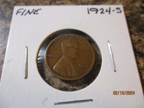 1924-S LINCOLN WHEAT CENT FINE   NN1