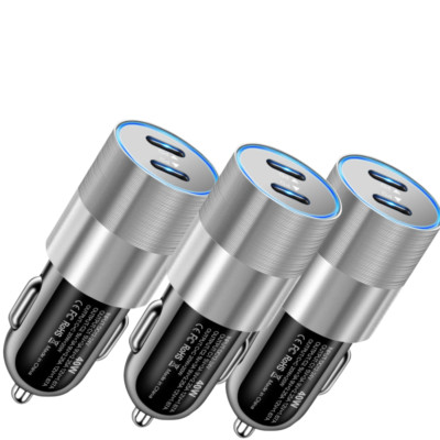 Dual USB PD Type-C Car Charger 40W Fast Adapter For iPhone 15 14 13 12 11 XR Lot