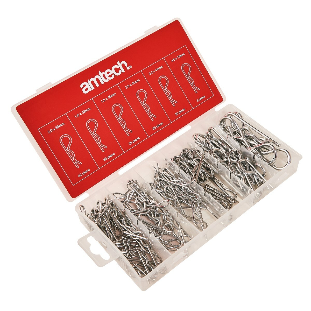 150Pc Cotter Pins Assorted Hair Pin Set R Clip Retaining Hitch Lynch Amtech