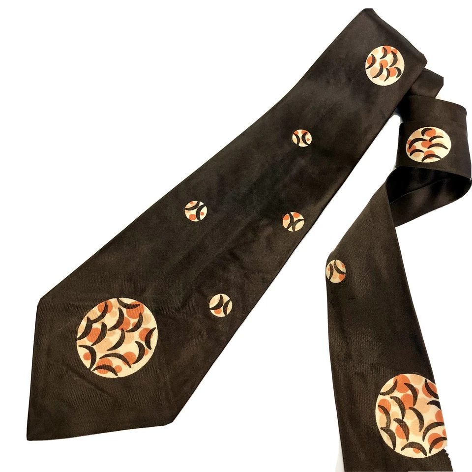 Corbata Rockabilly de Colección Años 40 Corbata Peregrina Corbata Marrón Naranja Bomba ATÓMICA SWING Foto 2 de 4