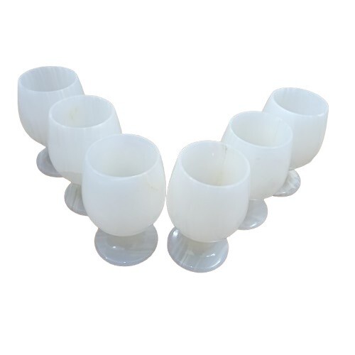 Onyx Wine Glass Set of 6 – Handcrafted Pakistani Marble Wine Glasses | Elegant H - Picture 5 of 11