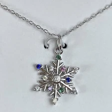 $85 Giani Bernini Sterling Silver Cubic Zirconia Snowflake Charm Necklace 18-in