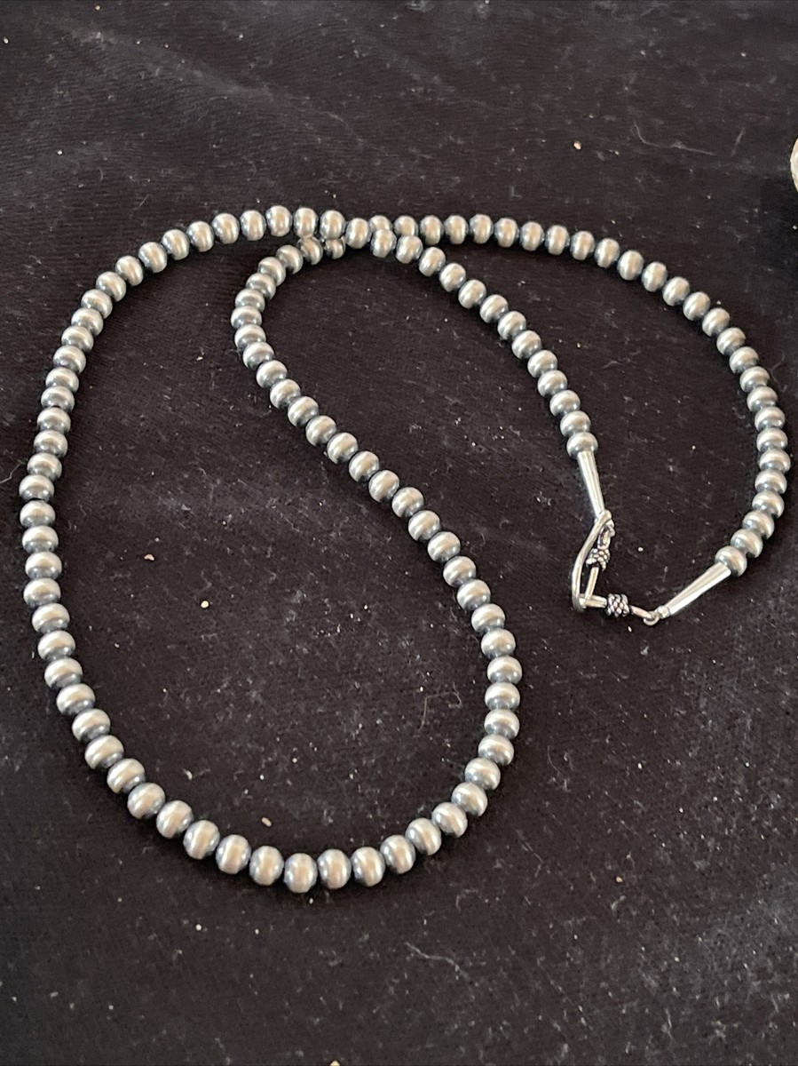 Native American 5mm Sterling Silver Beads Navajo 18