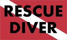 5in x 3in Rescue Diver Down Flag Sticker Car Truck Vehicle Bumper Decal