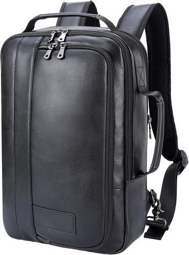 Genuine Leather Expandable Backpack for 15.6" Laptop - Business Travel Rucksack - Picture 8 of 12