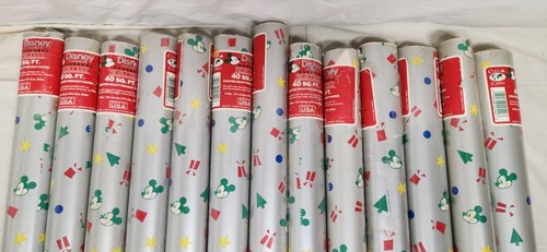 VTG Christmas Wrapping Paper Roll 9 Designs Disney Mickey Mouse 1980s to 90s NOS - Picture 79 of 92