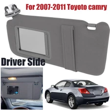 For 2007-2011 Toyota Camry Gray Sun Visor Left Driver Side With Sunroof + Light