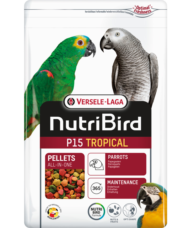 Versele Laga Nutribird P15 Tropical Parrot food Extruded pellet diet 3KG
