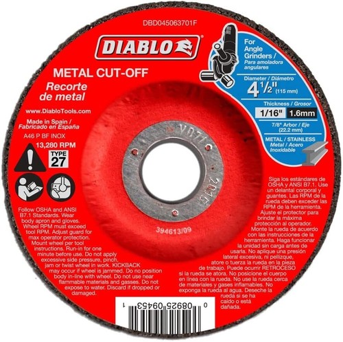 DIABLO 4-1/2 in. Thin Kerf Metal Cut-Off Disc for X-Lock and All Grinders Buy 5
