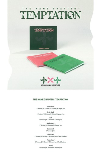 TXT Album THE NAME CHAPTER TEMPTATION CD+Book+2p Card+Poster+Sticker+B.Mark+Gift - Picture 2 of 14