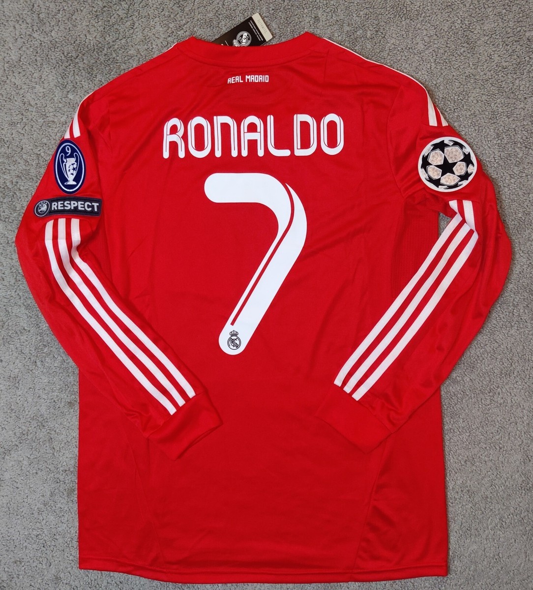 Real Madrid 2011/12 Away Ronaldo 7 Retro Rare Red Jersey