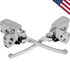 CHROME BRAKE MASTER CYLINDER CLUTCH LEVERS FOR SUZUKI INTRUDER 800 1400 1500 US 